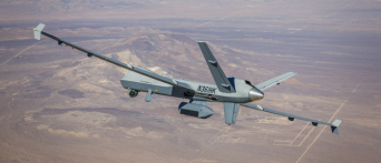 The Advanced Radar Detection System, or ARDS, flies on an MQ-9 Predator drone during a 2019 test of the system. (Image courtesy of General Atomics Aeronautical Systems, Inc., all rights reserved)